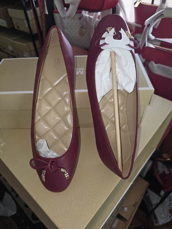 MICHAEL Michael Kors Shoes - MICHAEL Michael Kors Nori Leather Ballet Flat In Mulberry Size 7M